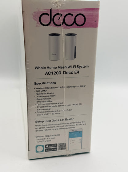 TP-Link Deco M4 (2-pack) Systèmes WiFi Mesh performant - Contrôle parental - Ports Ethernet Gigabit - Couverture WiFi jusqu'à 260m2 - Compatible avec Amazon Alexa et IFTTT