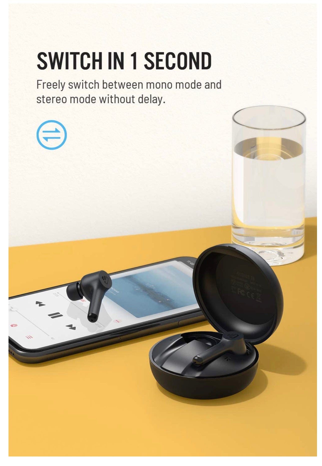 Écouteurs sans Fil, Bluetooth avec Son de Basse immersif dans l'oreille avec étui neuve