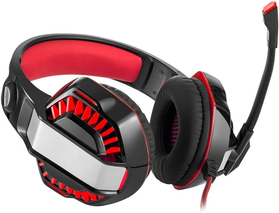 Casque Gaming PS4 Filaire avec Micro Basse Stéréo LED, Contrôle du Volume pour Playstation 4 PC Xbox
