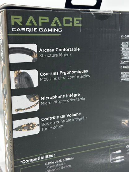 Casque Gaming Alpha Omega Players Rapace pour PS4, Xbox, PC neuf
