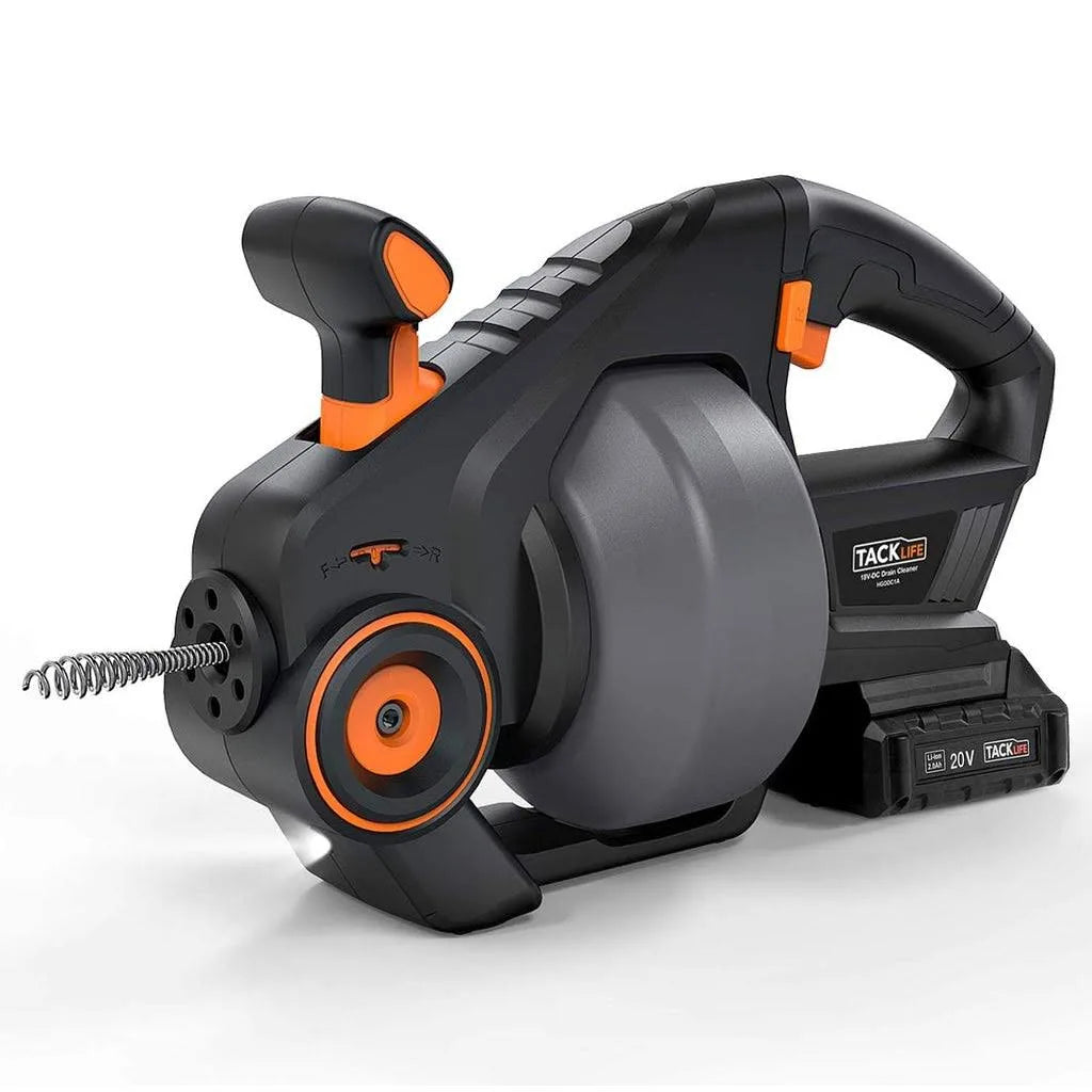 TACKLIFE 20V déboucheur de canalisations Automatique Tarière 25Ft Serpent de Plomberie Sans Fil pour Débouchage de Douche, d'Évier, canalisations…