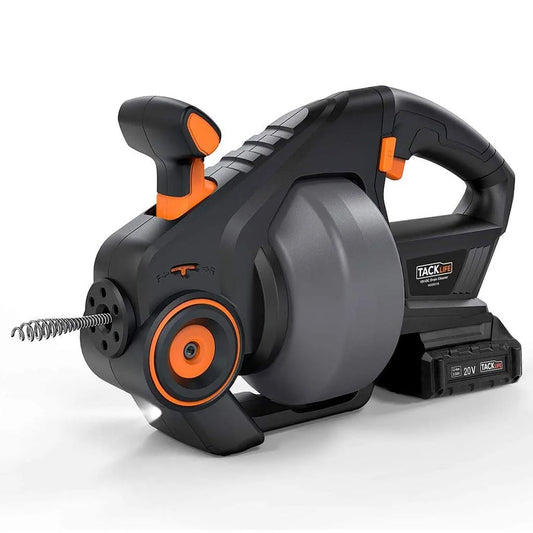 TACKLIFE 20V déboucheur de canalisations Automatique Tarière 25Ft Serpent de Plomberie Sans Fil pour Débouchage de Douche, d'Évier, canalisations…