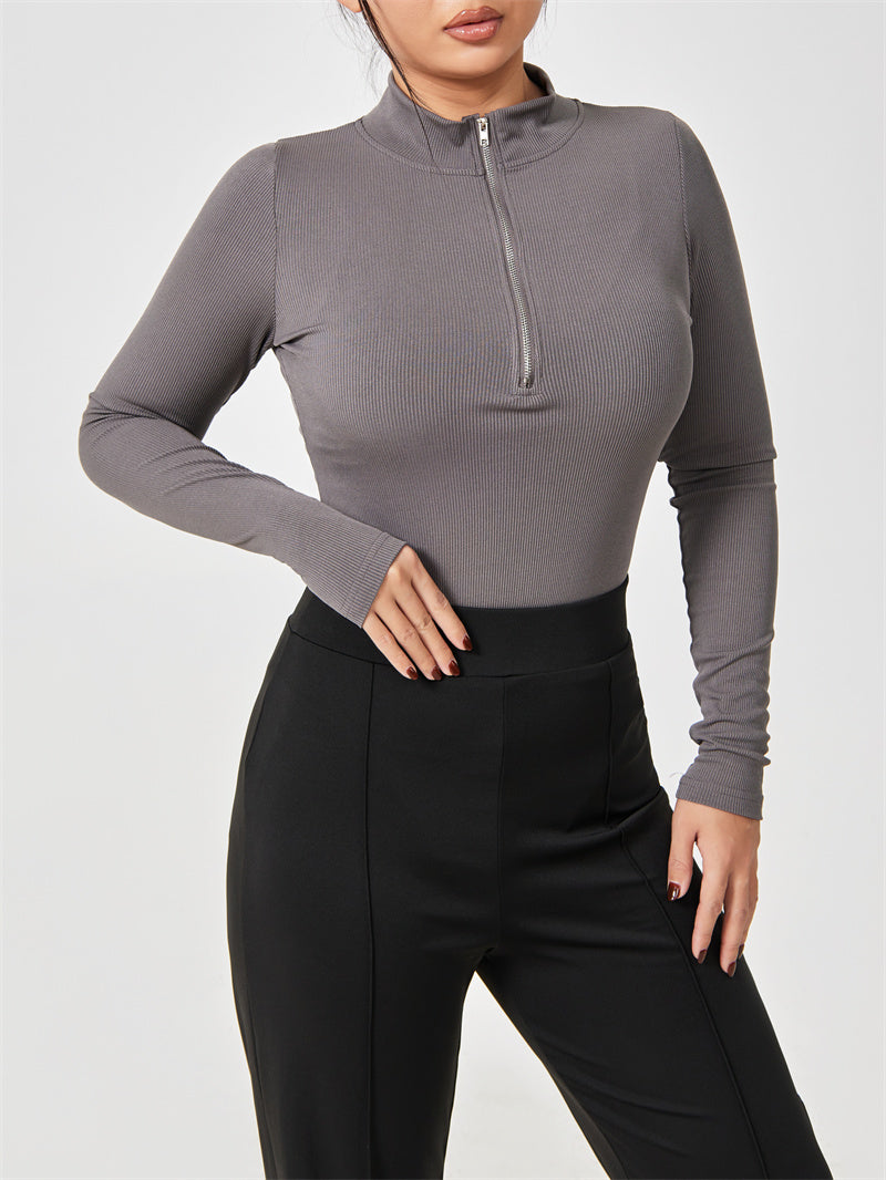 Combinaison "Elite-Contour" – Manches Longues, Zip Frontal & Gainage Intégral Sans Couture