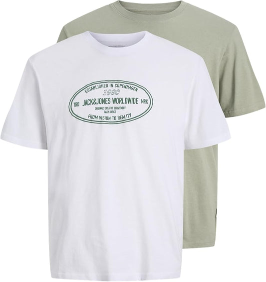 JACK & JONES Joryork Lot de 2 t-Shirts à col Rond Homme