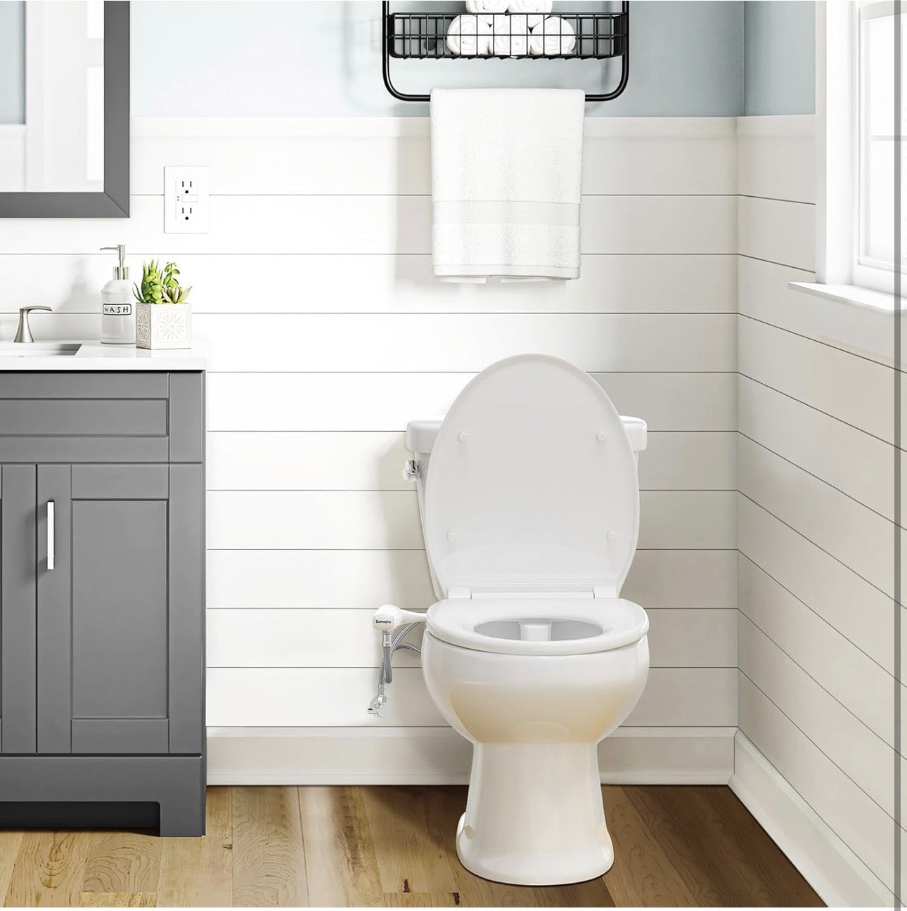 Samodra Classic 7.0 - Pulvérisateur pour bidet, WC ultra fin avec double buse non électrique, pression de l’eau réglable, fixation de bidet d’eau froide pour toilettes, installation facile à domicile