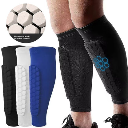 Protège-Tibia "Hexa-Shield" – Manchon de Compression Anti-Collision en Nid d'Abeille