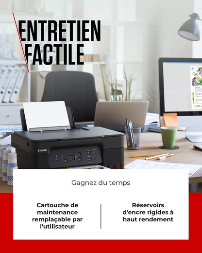 Canon Série PIXMA G2570 - Imprimante, Copieur et Scanner MegaTank pour la Maison Tout-en-Un avec Écran LED | Connectivité USB | Imprimante Canon pour la Maison