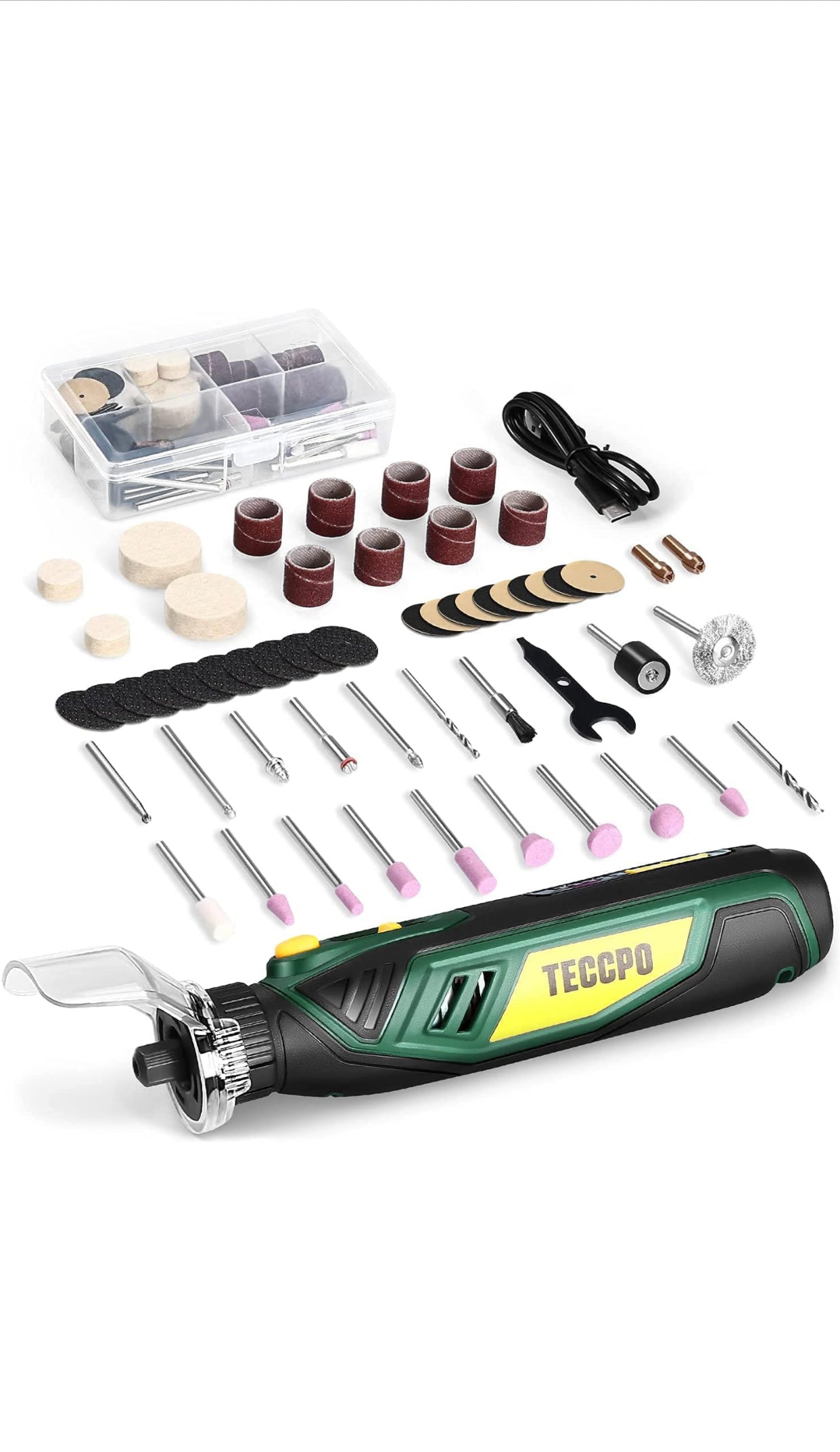 Outil Rotatif Multifonction, 4V Outil Rotatif Sans-fil 2.0Ah Batterie, 5-Vitesses, Type-C USB, neuve