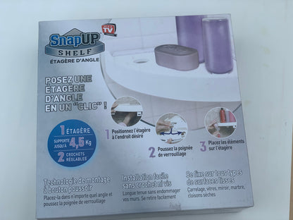 Étagère d’angle de SDB en un CLIC