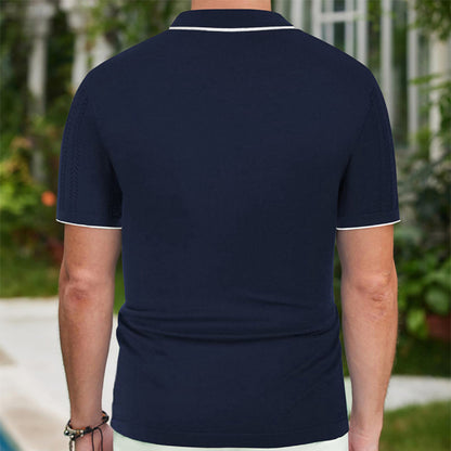 Polo à manches courtes Bouton d'été Relas Top Mode Business Vêtements pour hommes