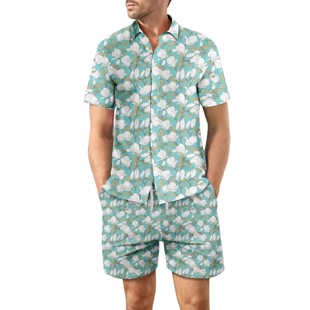 Ensemble "Riviera" 2 Pièces – Chemise à Imprimé Floral & Short Fluide
