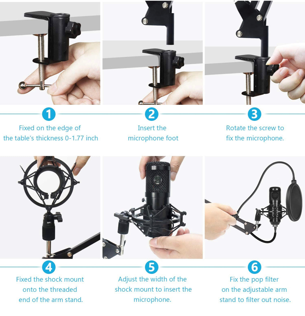 Microphone Kit Professionnel USB - Condensateur avec Filtre Anti-Pop PC neuf