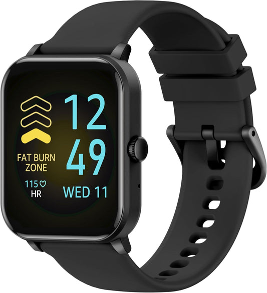 Montre Connectée pour Android iOS, 1.85" Full Touch Smart Watch avec Notifications, Répondre/Numéroter, Fréquence Cardiaque, Moniteur d'oxygène Sanguin, Compteur de Calories pour Homme Femme