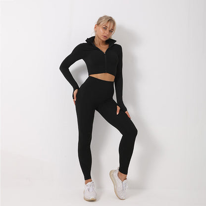Ensemble Yoga "Triple-Flex" 3 Pièces – Brassière, Crop Top & Leggings Haute Performance