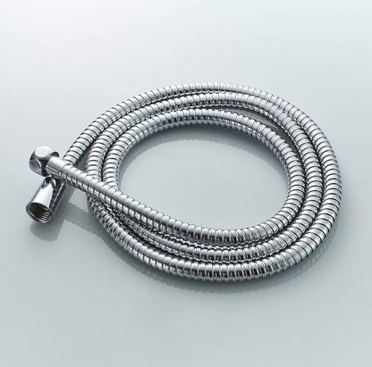 Ensemble Barre de Douche 55 CM, Douchette, Flexible, Porte-Savon, Chrome, Argent