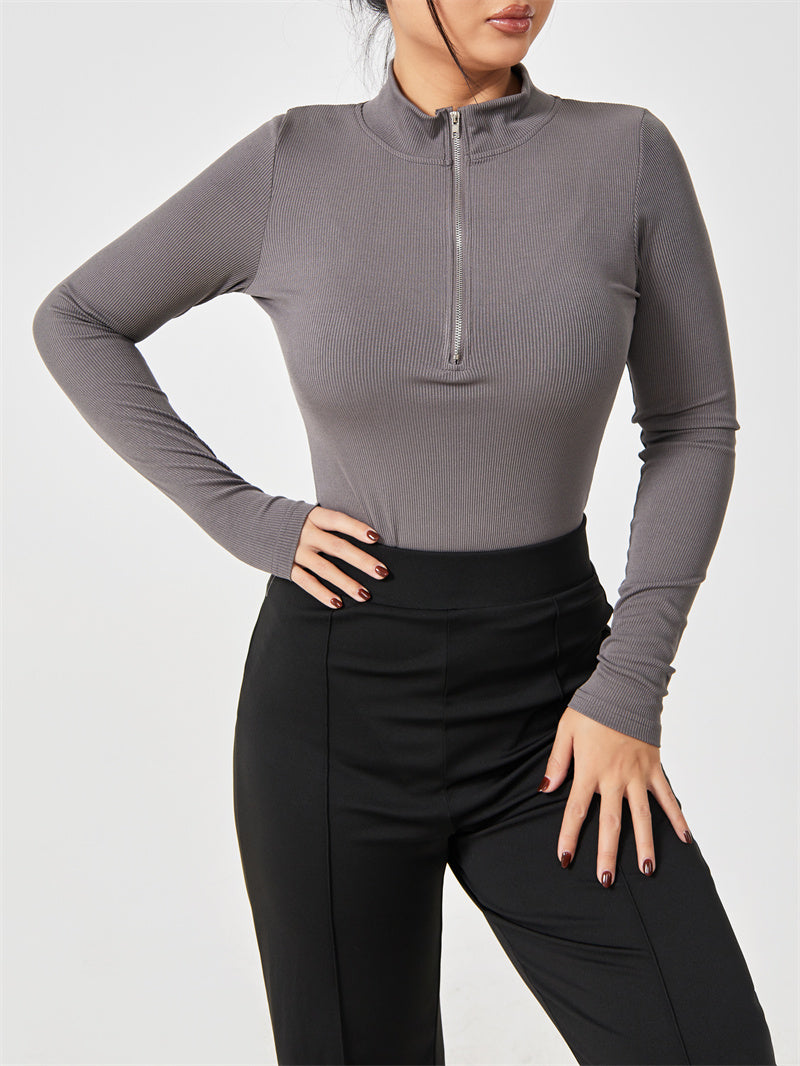 Combinaison "Elite-Contour" – Manches Longues, Zip Frontal & Gainage Intégral Sans Couture