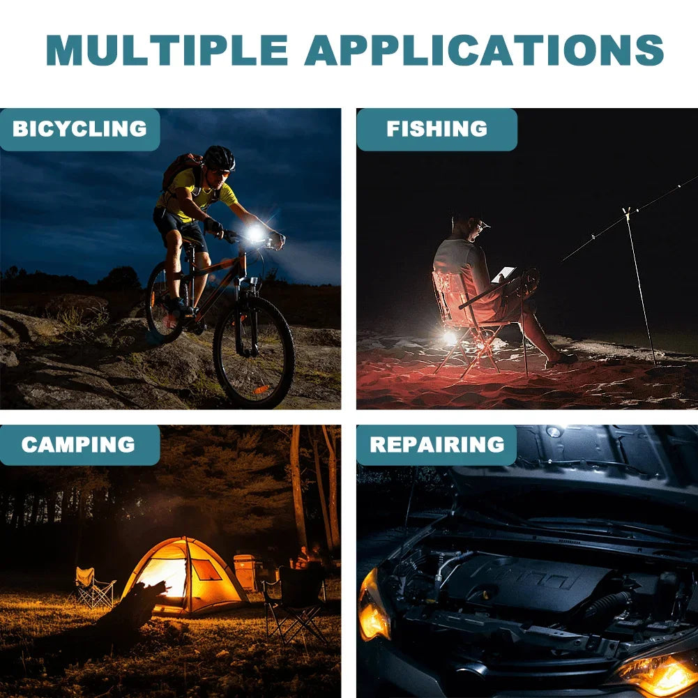 Lampe portable de travail LED sans fil pour chantier, projecteur Lampe de poche compatible avec batteries Makita 18v (pas de batterie)