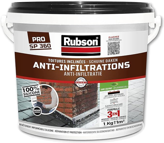 Rubson Revêtement Anti-Infiltrations Stop fuite Noir 1 kg neuf