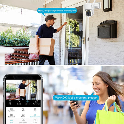 Zoom 5X protection de sécurité 3MP solaire 4g sim 12000 mAh alimenté par batterie 3W solaire caméra de surveillance extérieure caméra wifi sim