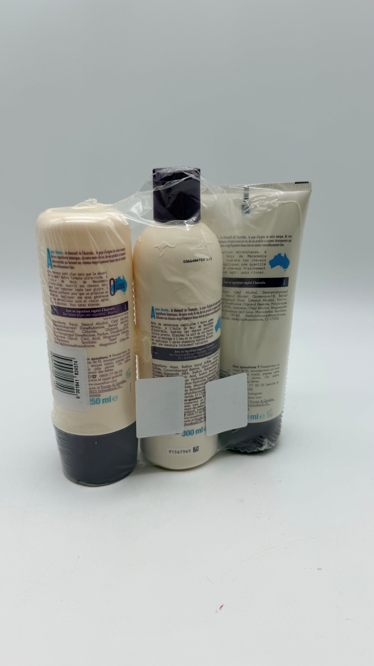 Aussie Hydrate Miracle Shampoing, Après-shampoing Et Soin Intensif Hydratants, Pour Cheveux Secs, Á L'Huile De Macadamia