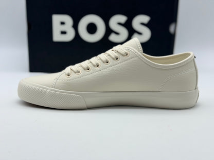 BOSS Hommes Aiden Tenn Baskets Basses en Similicuir grainé
