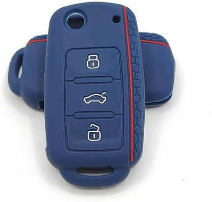 Coque de clé de voiture en silicone pour Volkswagen et autres modèles, housse de clé portable, coque de clé de voiture durable