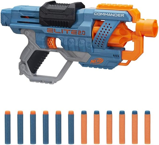 Nerf, Blaster Commander RC-6, 12 fléchettes Nerf Elite, barillet Rotatif 6 fléchettes, neuf