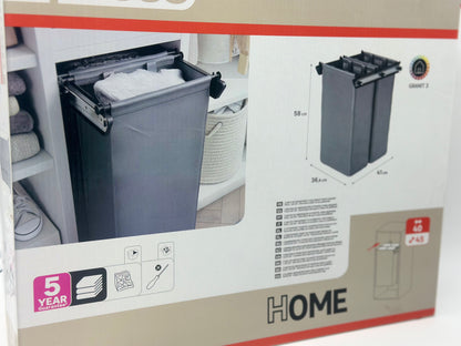 2 sacs de rangement coulissant SPACEO Noir H.58 x l.36.8 x P.41 cm