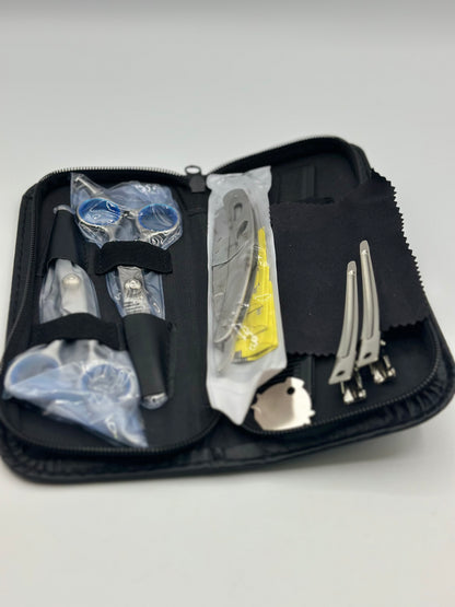 Ensemble de ciseaux de coiffure professionnels Ciseaux de coupe de cheveux de coiffeur Kit de ciseaux Cisailles en acier inoxydable de 6 pouces