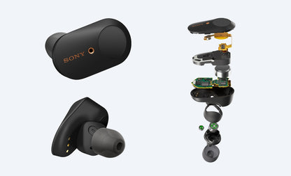 Sony WF-1000XM3 Écouteurs sans fil Bluetooth à Réduction de Bruit True Wireless avec boitier de rechargement compatibles iOS et Android, Argent, avec Amazon Alexa Intégrée
