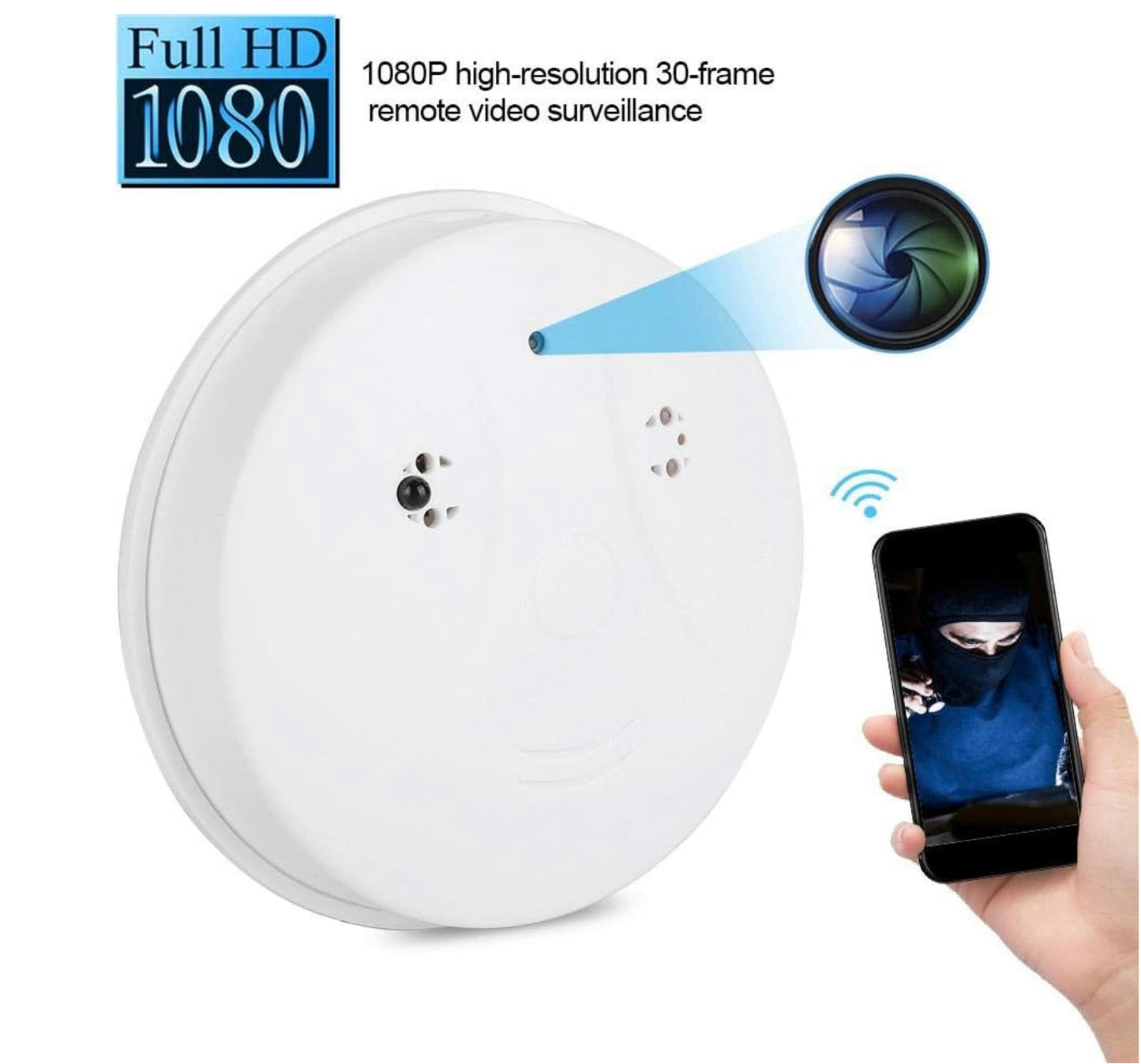 Détecteur D'alarme 1080P WiFi Caméra 32GB Vidéo DV DVR 15M Télécommande Nanny Motion Cam