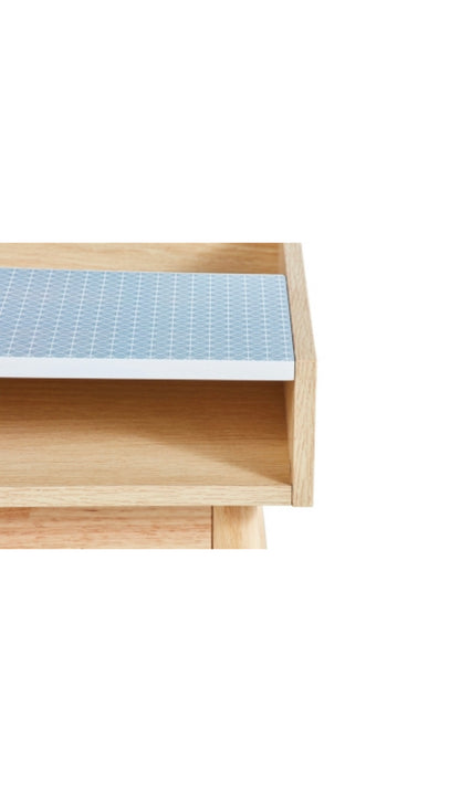 Bout de canapé scandinave sérigraphié gris/chêne À Monter Soit Même