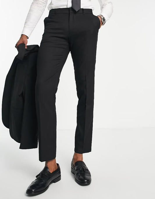 New Look - Pantalon de costume ajusté - Noir