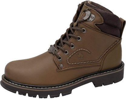 CAMEL CROWN Bottes à lacets Bottes de combat pour hommes Bottes de travail Bottes pour hommes Chaussures de travail en cuir Bottes de travail classiques à tige courte pour extérieur Bottes de loisirs antidérapantes