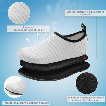 Chaussures pieds nus Chaussures de bain pour femmes Chaussures de bain pour hommes Chaussures pieds nus antidérapantes à séchage rapide