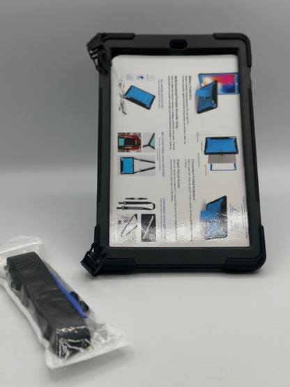 Coque Antichoc pour Samsung Galaxy Tab A 10.5" SM-T595/T590, Étui Armure Robuste avec Support Rotatif, Dragonne et Bandoulière, Protection Housse pour Galaxy Tab A T590/T595, 10.5 Pouces, Noir