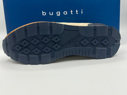 Baskets basses en mesh beige à semelle running semi-compensée à talon renforcé et lacets plats