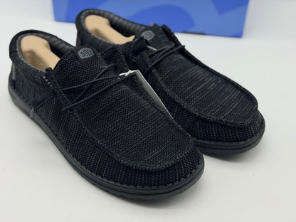 HEYDUDE Wally Stretch Sox - Chaussures pour Hommes - Baskets avec Semelles Confortables - Style Mocassin, Black/Black, 42