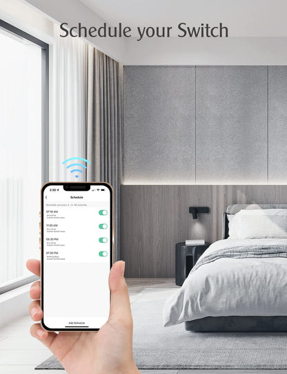 Interrupteur Volet Roulant Connecté WiFi, Commutateur Intelligent Volet Roulant Stores Connecté Compatible avec Alexa et Google Home, Interrupteur Tactile Peut Éteindre la LED, Timer - 4 Packs