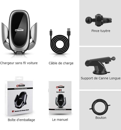 Oasser Chargeur Sans Fil de Voiture 10 W Chargeur à Induction de Voiture pour IPhone XS Max/XS/XR/X, IPhone 8/8 Plus, Nexus 7/6/5, Galaxy S9/S8/S8+/S7/S6 , Note 5 et Appareils Qi