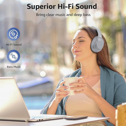 Casque Bluetooth sans Fil top qualité Reducteur de Bruit Active 75 Heures totalement neuf (gris)
