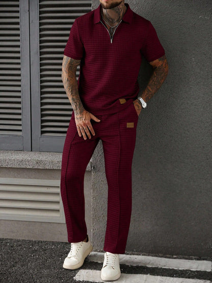 Ensemble Deux Pièces De Polo Zippé Décontracté