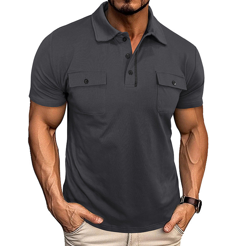 Polo "Tactical-Summer" – Coupe Ajustée, Doubles Poches Poitrine & Style Outdoor