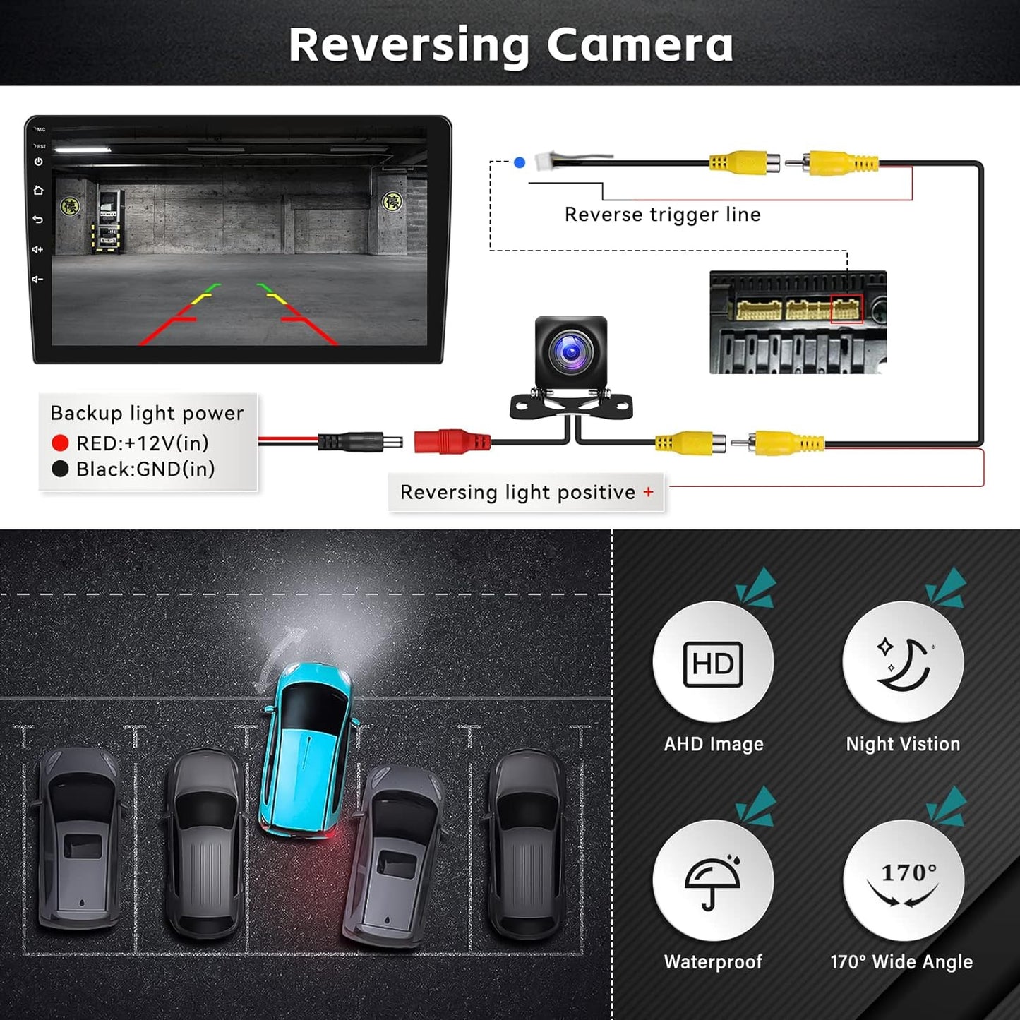 CAMECHO Android 11 Autoradio pour Volkswagen Passat 2012-2015, 2G+32G, Wireless Carplay Android Auto, 10.1" HD écran Double Din Bluetooth avec GPS HiFi Support FM RDS SWC + AHD Caméra de recul