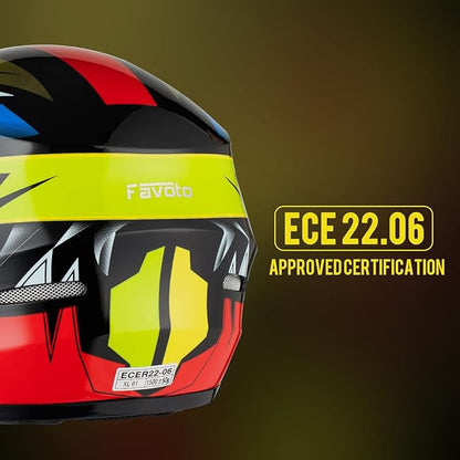 Casque de Moto Intégral, Scooter Respirant pour Femme Homme Adultes, Protection de Sécurité, Certifi XL