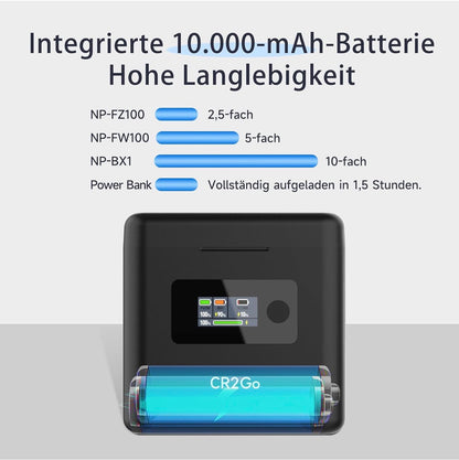 Chargeur rapide double pour batteries d'appareil photo Sony, USB Type-C, écran LCD intelligent, charge rapide, compatible avec Cyber-Shot DSC-RX100, DSC-RX100 II, LIMETA NP-FZ100 NP-FW50 NP-BX1