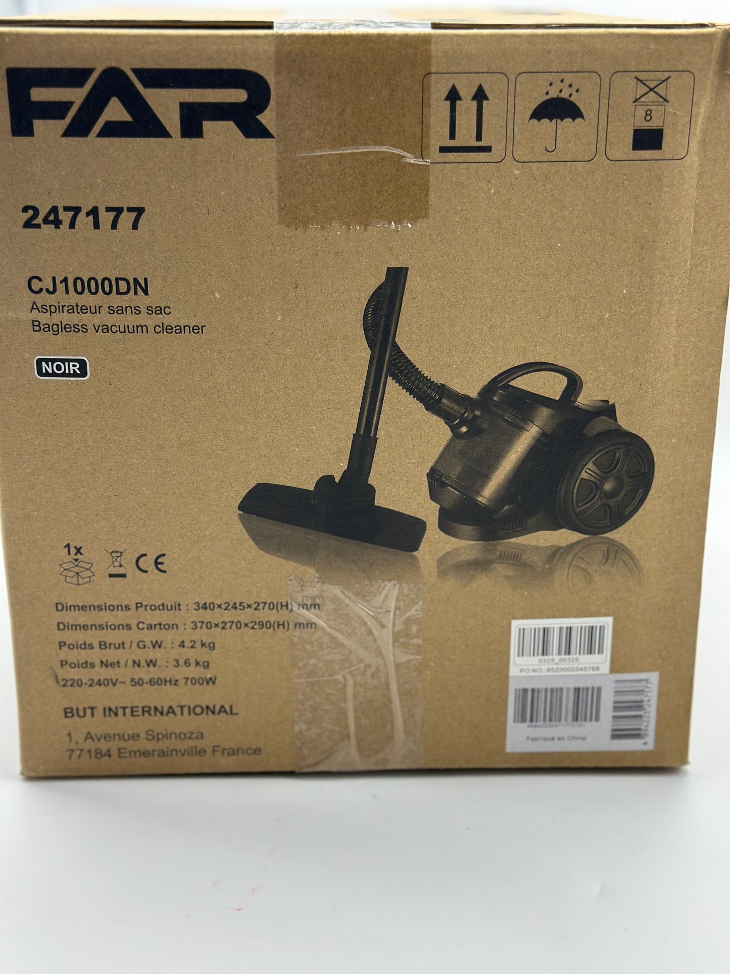 FAR Aspirateur traîneau sans sac CJ1000DN