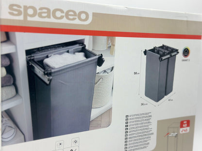 2 sacs de rangement coulissant SPACEO Noir H.58 x l.36.8 x P.41 cm