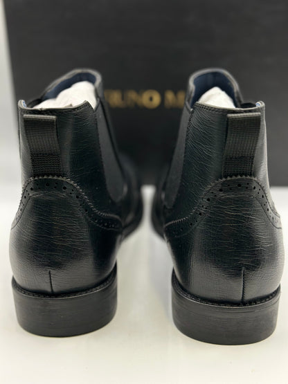 Bruno Marc Men Chelsea Boots Brogue en cuir Bottes de cheville Bottes Slip Boots