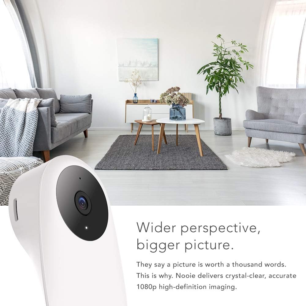 Caméra de Surveillance Nooie Moniteur pour Bébé, WiFi 1080P IP Caméra,Moniteur pour Animaux,Vision Nocturne,Détection de Mouvement,de Son,Audio Bidirectionnel pour Sécurité à la Maison